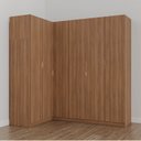 Ver imagem 1 de Guarda Roupa Modulado de Canto 6 Portas 3 Peças Hera CabeCasa MadeiraOriginals Marrom/Louro/Cromado
