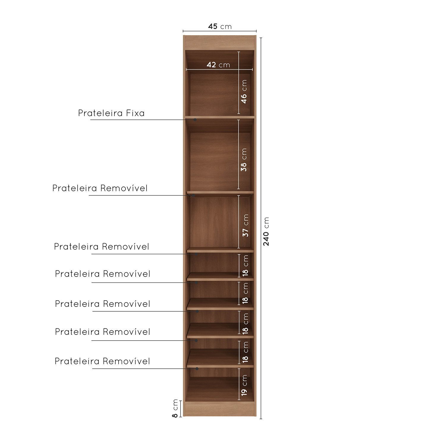 Guarda Roupa Modulado de Canto 6 Portas 3 Peças Hera Cabecasa Madeiramadeira - 11