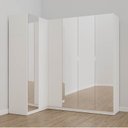 Ver imagem 1 de Guarda Roupa Planejado de Canto com Espelho 6 Portas 3 Peças Hera CabeCasa MadeiraOriginals Branco/Algodão/Cromado