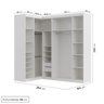 Guarda Roupa Modulado de Canto com Espelho 6 Portas 3 Peças Hera CabeCasa MadeiraOriginals - 3