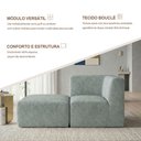 Ver imagem 6 de Sofá Modular Boucle Canto + Chaise Espuma Premium para Sala Embalado a Vácuo 1.54m - Cinza