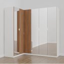 Ver imagem 1 de Guarda Roupa Planejado de Canto com Espelho 6 Portas 3 Peças Hera CabeCasa MadeiraOriginals Branco/Algodão/Louro/Cromado