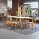 Ver imagem 1 de Conjunto Sala de Jantar Dora em Madeira Maciça 6 Cadeiras Linho Fendi