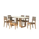 Ver imagem 2 de Conjunto Sala de Jantar Dora em Madeira Maciça 6 Cadeiras Linho Fendi