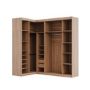 Ver mais imagens de Guarda Roupa Modulado de Canto com Espelho 6 Portas 3 Peças Hera CabeCasa MadeiraOriginals Marrom/Louro/Cromado