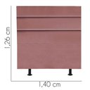 Ver imagem 3 de Cabeceira Estofada Argentina 140cm Casal para Cama Colchão Box Quarto Suede Rose Gold - Aurora Line