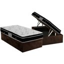 Ver imagem 1 de Cama Box Baú Solteiro: Colchão Molas Ortobom Nanolastic Physical + Base CRC Suede Brown(88x188)