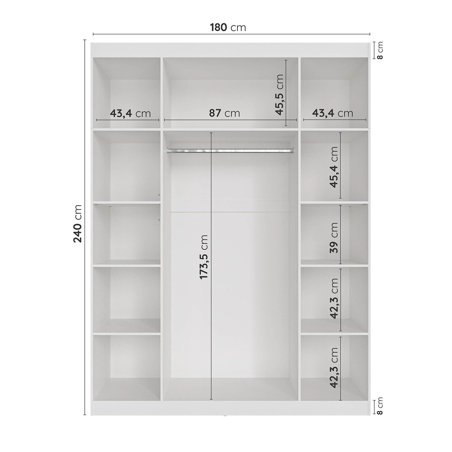 Guarda Roupa Modulado de Canto com Espelho 9 Portas 4 Peças Hera Cabecasa Madeiramadeira - 13