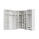 Ver mais imagens de Guarda Roupa Planejado de Canto com Espelho 9 Portas 4 Peças Hera CabeCasa MadeiraOriginals Branco/Algodão/Cromado