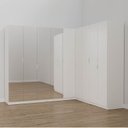 Ver imagem 1 de Guarda Roupa Planejado de Canto com Espelho 9 Portas 4 Peças Hera CabeCasa MadeiraOriginals Branco/Algodão/Cromado