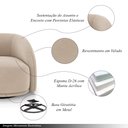 Ver imagem 3 de Kit 2 Poltronas Decorativas Jenny Base Giratória em Metal Preto Veludo Bege G45 - Gran Belo