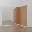 Ver imagem 1 de Guarda Roupa Planejado de Canto com Espelho 9 Portas 4 Peças Hera CabeCasa MadeiraOriginals