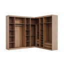 Ver mais imagens de Guarda Roupa Modulado de Canto com Espelho 9 Portas 4 Peças Hera CabeCasa MadeiraOriginals Marrom/Louro/Cromado
