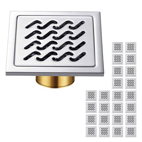 Ralo Inox 10x10 Banheiro Kit 24 Uni Anti Odor Cozinha Quintal Varanda Higienico Anti Retorno Resiste