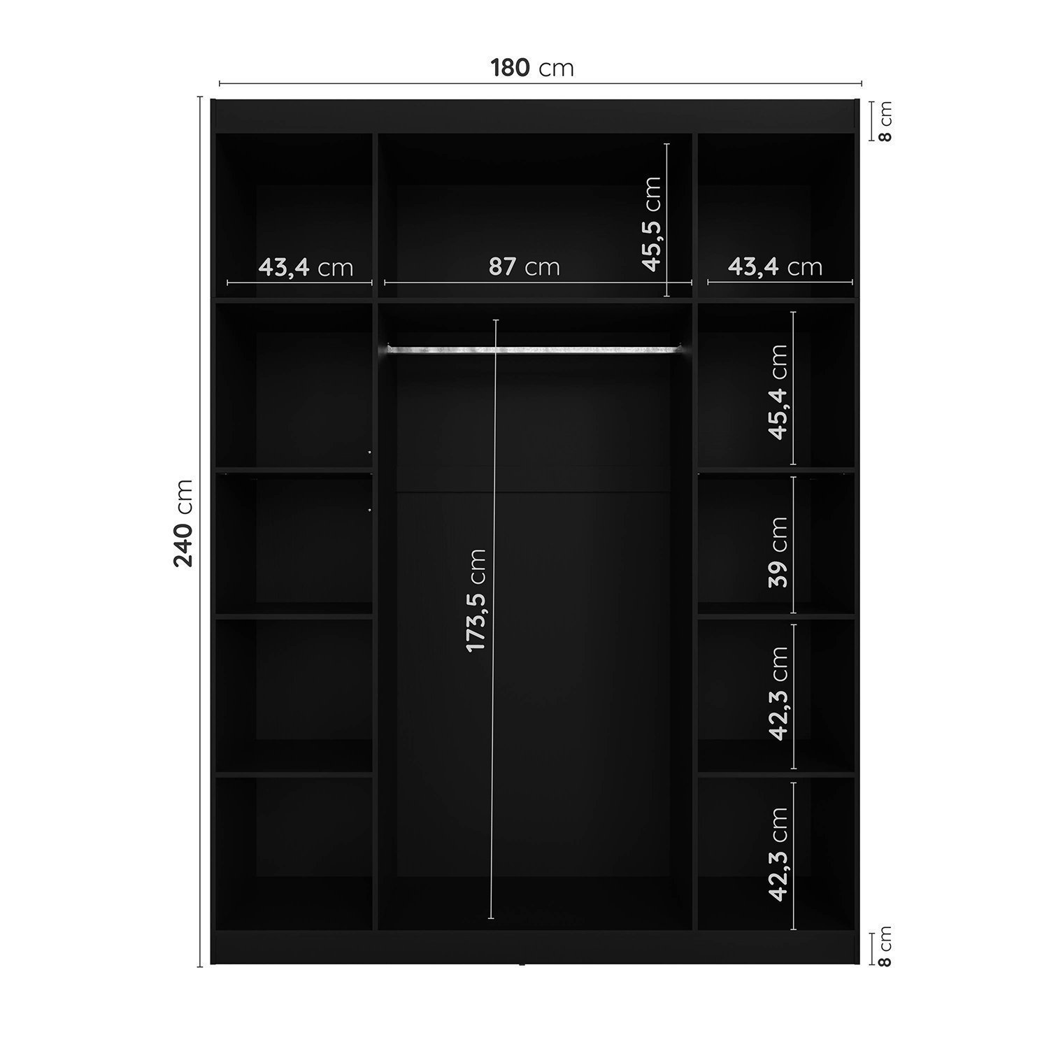 Guarda Roupa Modulado de Canto com Espelho 9 Portas 4 Peças Hera Cabecasa Madeiramadeira - 13