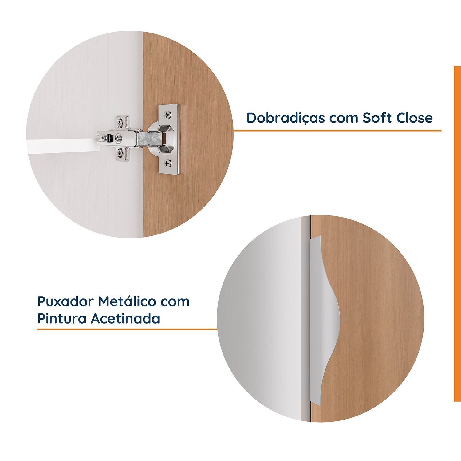 Guarda-Roupa Modulado Solteiro com Mesa de Cabeceira 7 Portas 3 Peças Hera CabeCasa MadeiraMadeira - 4