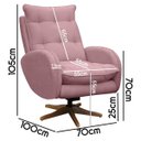 Ver imagem 7 de Poltrona de Amamentação Base Giratória e Balanço em Madeira Angra Veludo - Sofa Store:Veludo Rosa Cl