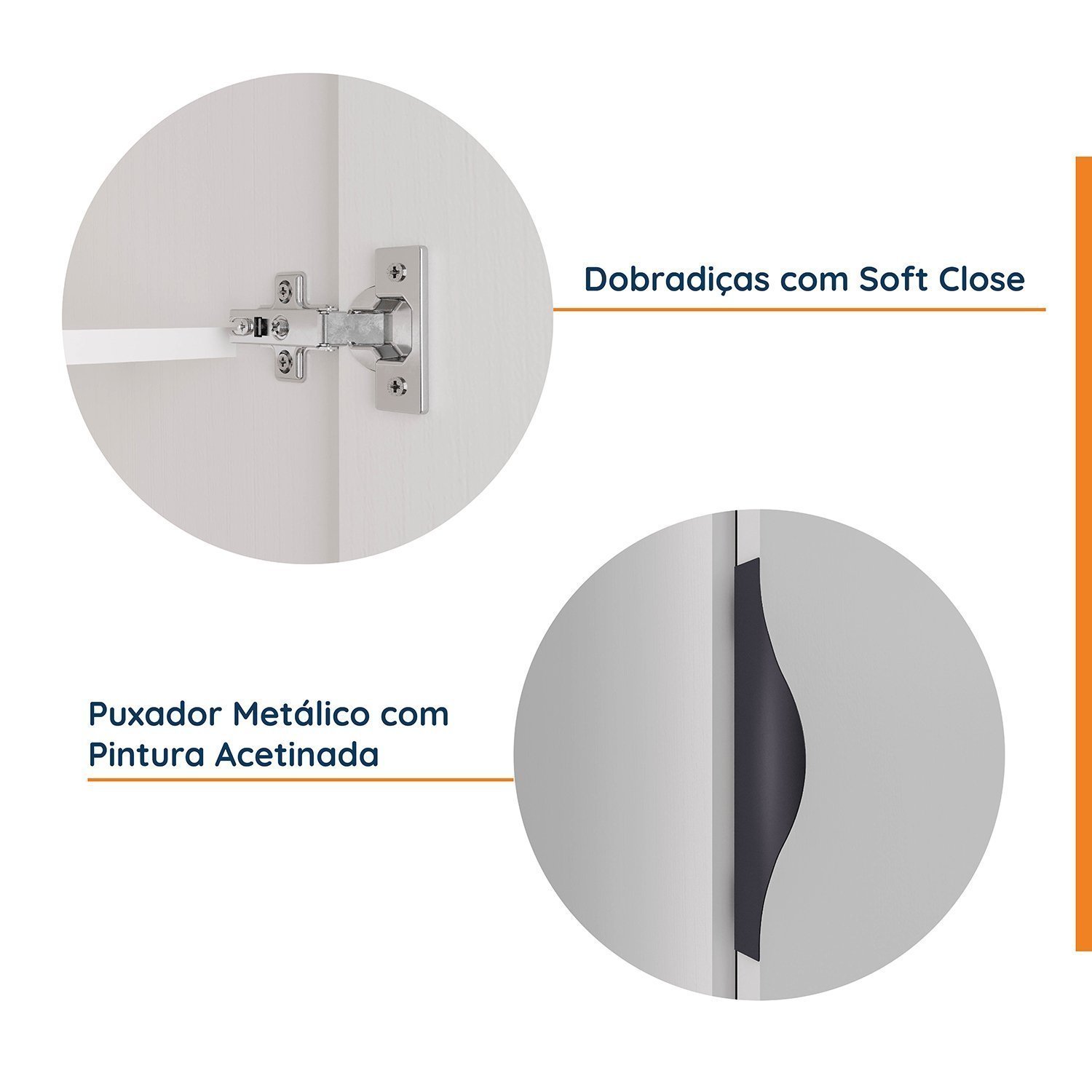 Guarda-Roupa Modulado Solteiro com Mesa de Cabeceira 7 Portas 3 Peças Hera CabeCasa MadeiraMadeira - 4