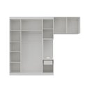 Ver mais imagens de Guarda-Roupa Modulado Solteiro com Mesa de Cabeceira 7 Portas 3 Peças Hera CabeCasa MadeiraOriginals Branco/Algodão/Cromado