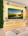 Ver imagem 1 de Conjunto Módulo Home Painel Ripado Nicho Suspenso Palina 230 Cor:Offwhite/Offwhite