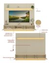 Ver imagem 4 de Conjunto Módulo Home Painel Ripado Nicho Suspenso Palina 230 Cor:Offwhite/Offwhite
