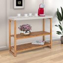 Ver imagem 3 de Estante Aparador Buffet Gold com 2 Prateleiras Luxo Off White
