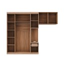 Ver mais imagens de Guarda-Roupa Modulado Solteiro com Mesa de Cabeceira 7 Portas 3 Peças Hera CabeCasa MadeiraOriginals Marrom/Louro/Algodão/Cromado