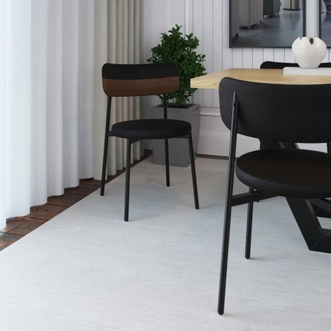 Cadeira de Jantar Kyta Preto / Courino Whisky Est.Preta