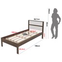 Ver imagem 3 de Cama de Solteiro para Colchão 88 X 188 Cm Multimóveis Cr35008 Nogal/branca