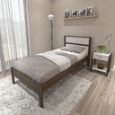 Ver imagem 1 de Cama de Solteiro para Colchão 88 X 188 Cm Multimóveis Cr35008 Nogal/branca