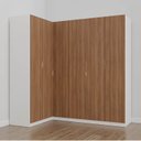 Ver imagem 1 de Guarda Roupa Planejado de Canto 6 Portas 3 Peças Hera CabeCasa MadeiraOriginals Branco/Algodão/Louro/Cromado