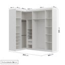 Ver imagem 3 de Guarda Roupa Planejado de Canto 6 Portas 3 Peças Hera CabeCasa MadeiraOriginals Branco/Algodão/Louro/Cromado