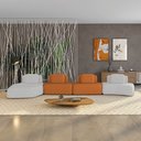 Ver imagem 1 de Sofá 4 Lugares Orgânico com Chaise e 3 Módulos Berlim bouclê Cz K01 - D’Rossi