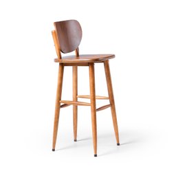 Kit 4 Banquetas para Balcão Cozinha Americanas Altas com Encosto em Madeira - 2