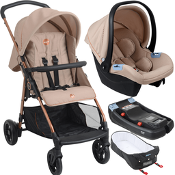 Carrinho com Moises Bebe Conforto Base Burigotto Lui Mon Amour - 1