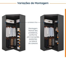 Guarda Roupa Modulado Casal de Canto 11 Portas 5 Peças Hera CabeCasa MadeiraMadeira - 12
