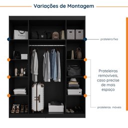 Guarda Roupa Modulado Casal de Canto 11 Portas 5 Peças Hera CabeCasa MadeiraMadeira - 10