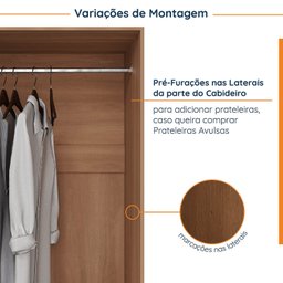 Guarda Roupa Modulado Casal de Canto 11 Portas 5 Peças Hera Cabecasa Madeiramadeira - 7