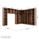 Ver imagem 3 de Guarda Roupa Modulado Casal de Canto 11 Portas 5 Peças Hera CabeCasa MadeiraOriginals Marrom/Louro/Cromado
