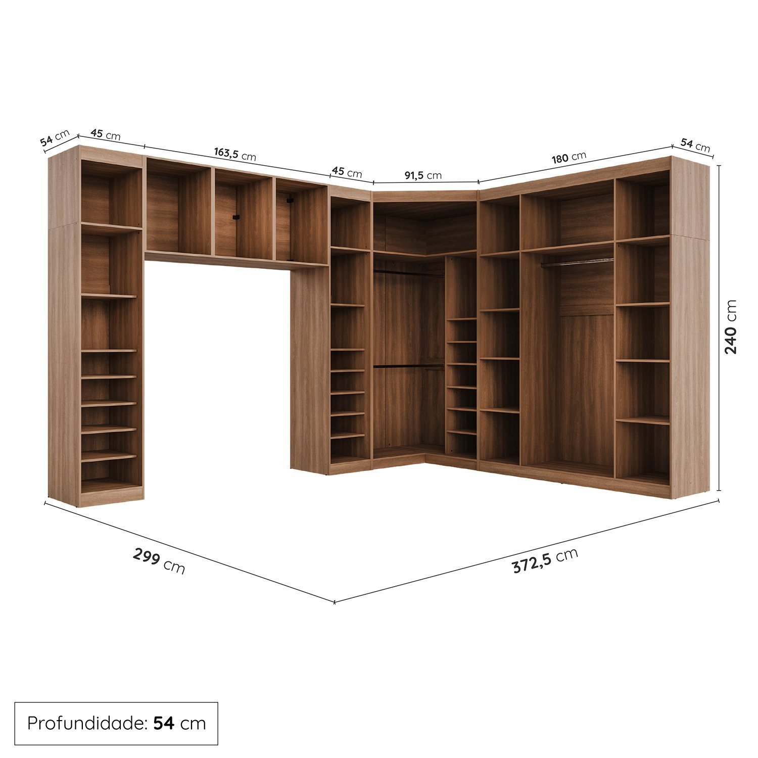 Guarda Roupa Modulado Casal de Canto 11 Portas 5 Peças Hera Cabecasa Madeiramadeira - 3