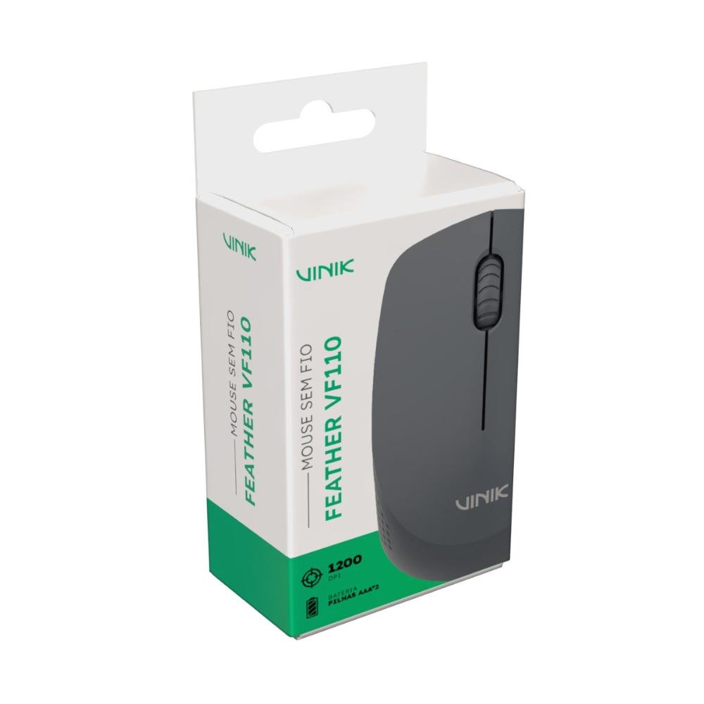 Mouse sem Fio Vinik Feather Vf110 1200dpi - Cinza - 7