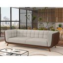 Ver imagem 2 de Sofá 2 Lugares 180cm Coin Pu Marrom | Linho Off White - Sallar Home