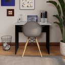 Ver imagem 1 de Mesa Retangular New City Pé Painel 90 cm Cinza Cristal/Preto Gebb Work