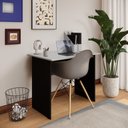 Ver imagem 2 de Mesa Retangular New City Pé Painel 90 cm Cinza Cristal/Preto Gebb Work