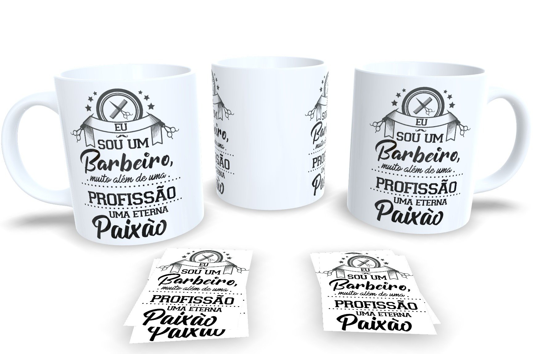 Canecas de Porcelana Personalizadas Profissões Barbeiro