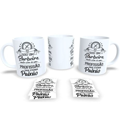 Canecas de Porcelana Personalizadas Profissões Barbeiro