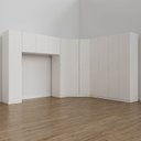 Ver imagem 1 de Guarda Roupa Planejado Casal de Canto 11 Portas 5 Peças Hera CabeCasa MadeiraOriginals Branco/Algodão/Cromado