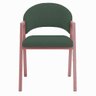 Cadeira de Jantar Antonella Veludo Estilo Poltrona com Pés Rosê - 7 Decor Verde Escuro - 3