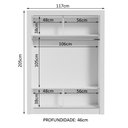 Ver imagem 7 de Guarda-roupa Solteiro Madesa Denver 2 Portas de Correr com Espelho