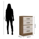 Ver imagem 3 de Cômoda Lite 4 Gavetas Nature Off White – Móveis Leão